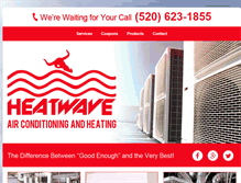 Tablet Screenshot of heatwaveair.com